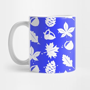 Graphic Nature Pattern on Blue Background Mug